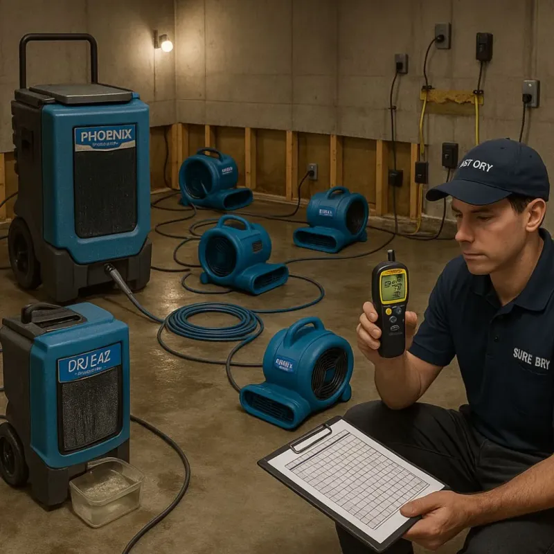 Structural Drying and Dehumidification process in Ravensworth, VA